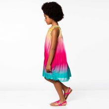 Load image into Gallery viewer, Rainbow Pleated Dress D30O90