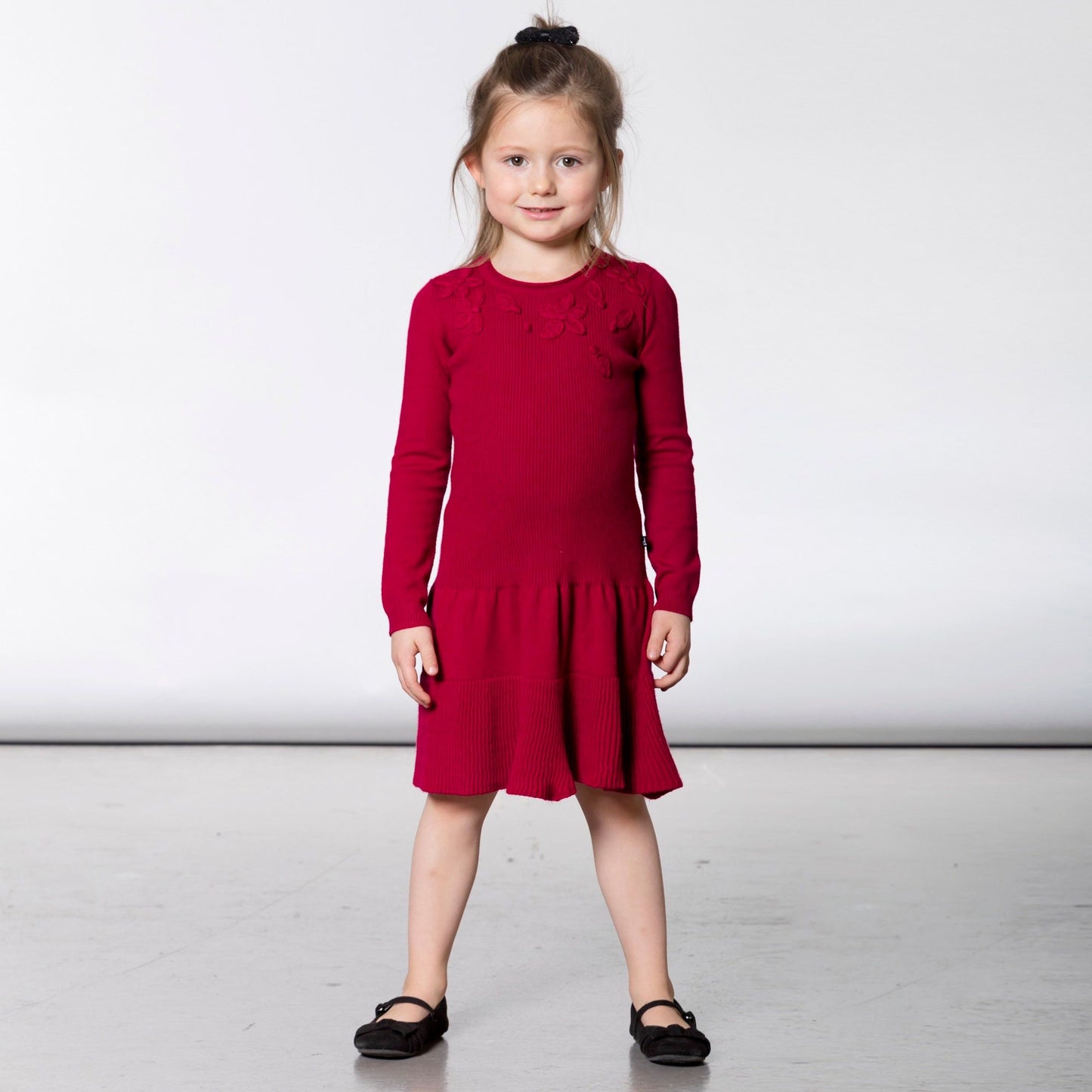 Red Knit Applique Dress C20QT94