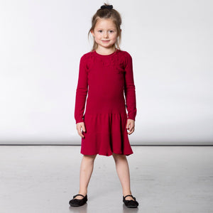 Red Knit Applique Dress C20QT94