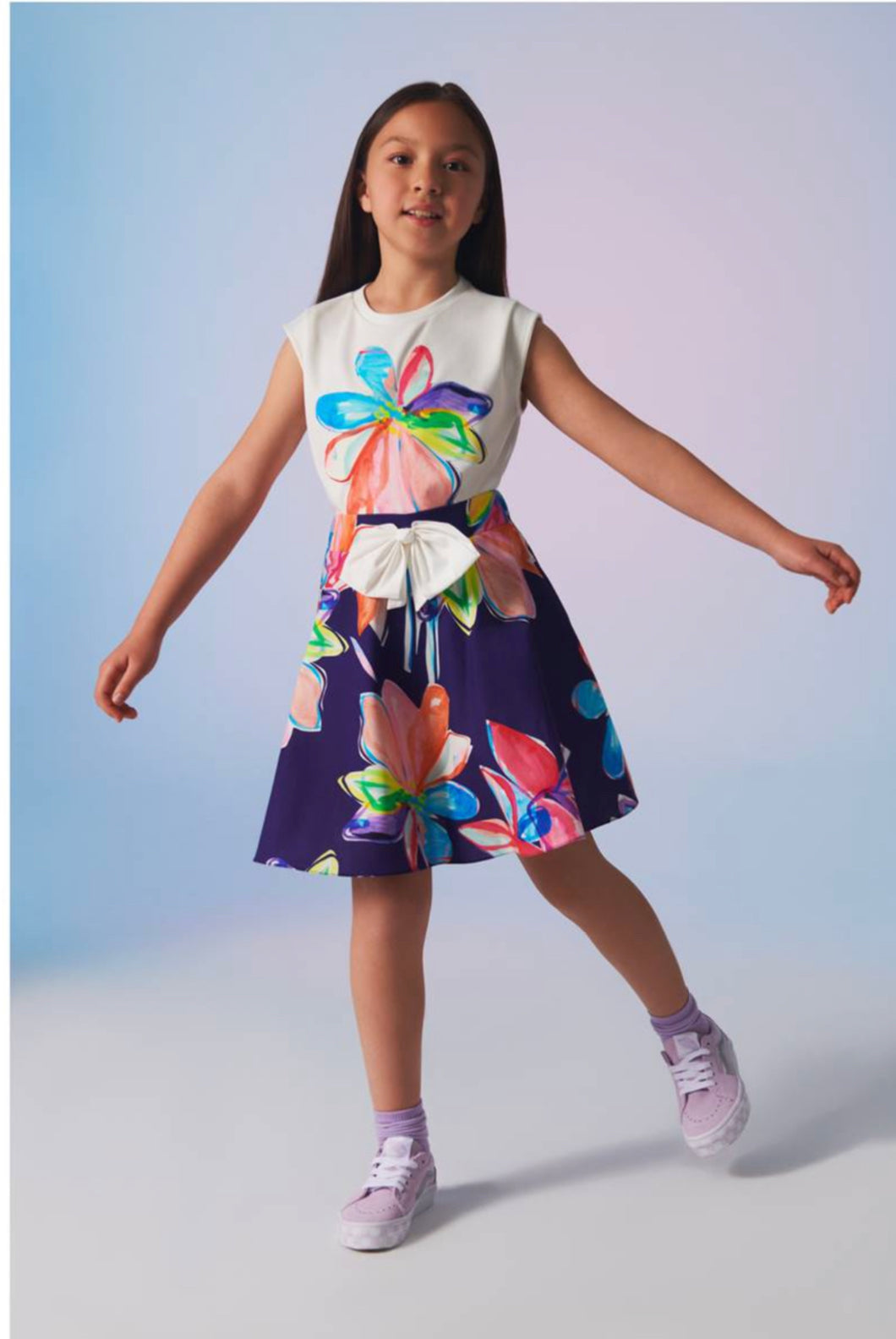 Navy Floral Skirt SK07357