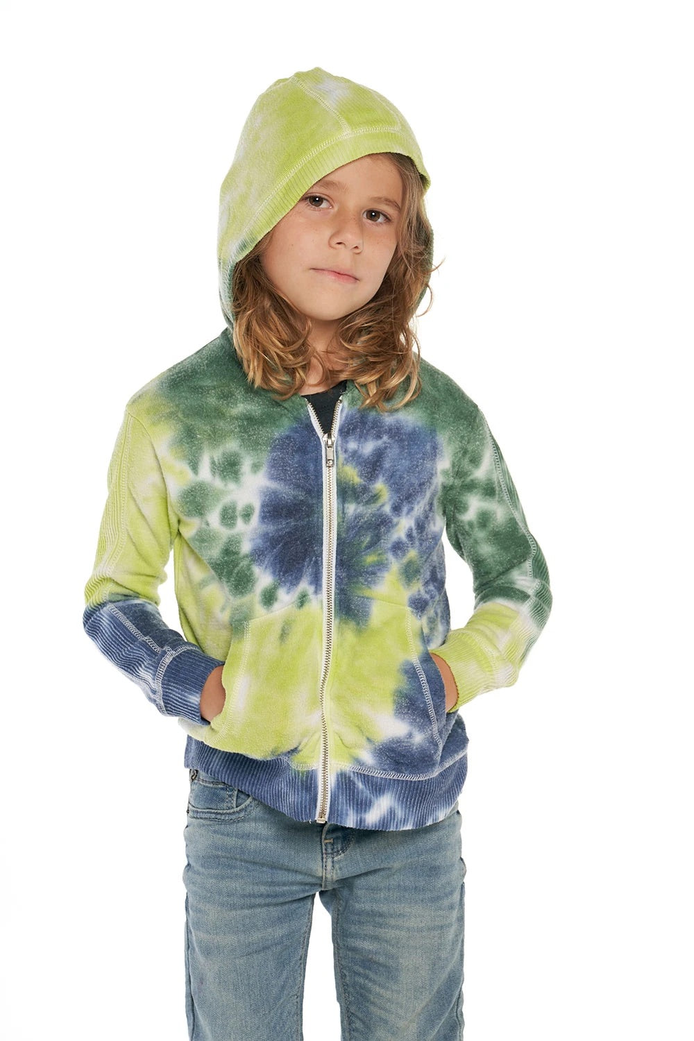 Bliss Knit Tie Dye Zip Up Hoodie CB1133