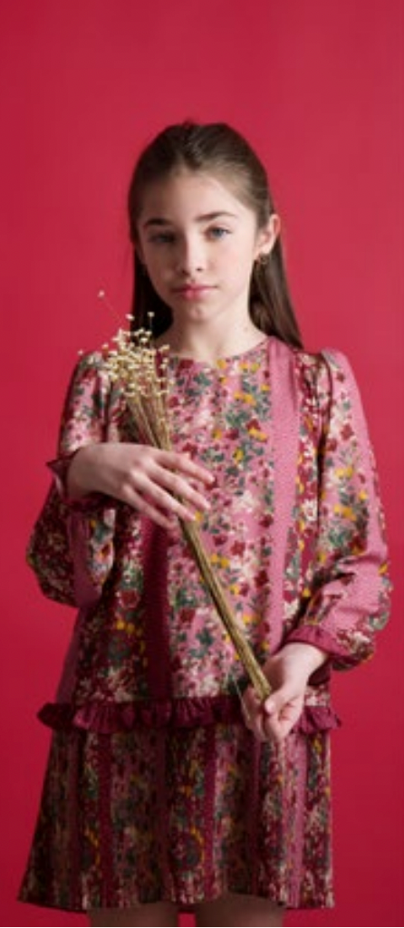 Ruffle Printed Floral Dress SNK4470