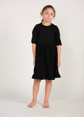DLS2232-B BLACK LONG SLEEVE DRESS