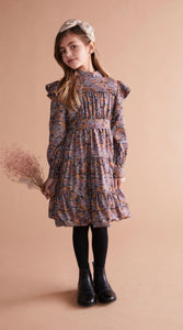Paisley Print Ruffled Dress 1257