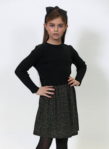 Leopard Detail Knit Dress FA2114-B
