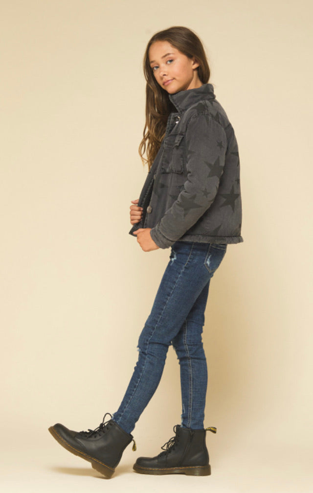 Star Printed Tencel Barn Jacket