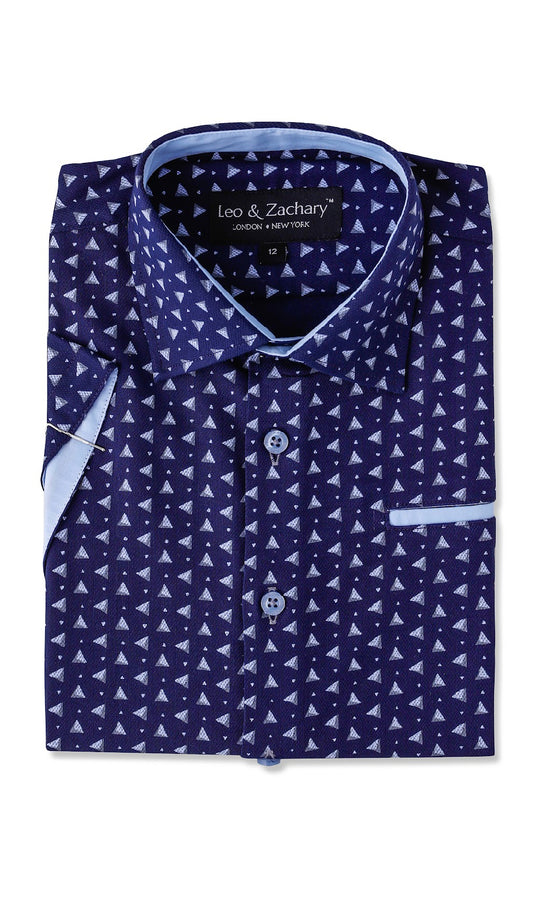 Short Sleeve Dress Shirt 5873 Veracruz triangles