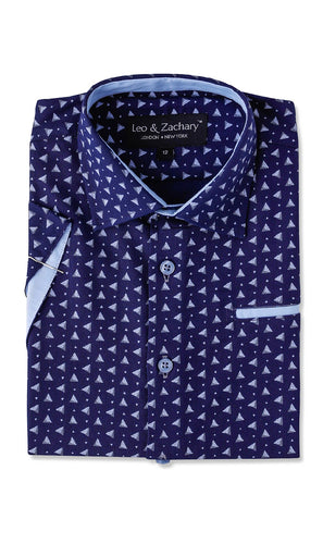 Short Sleeve Dress Shirt 5873 Veracruz triangles