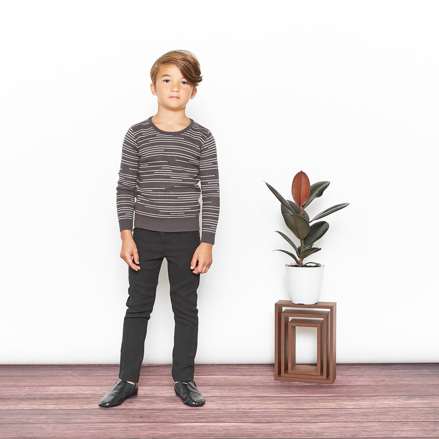 Staggered Striped Sweater G2034