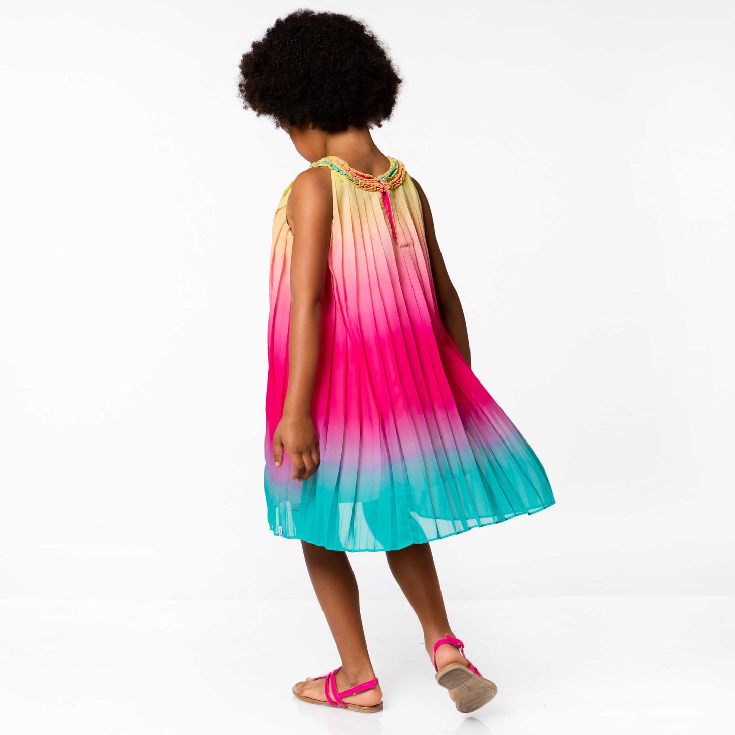 Rainbow Pleated Dress D30O90