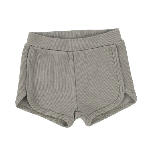 Ribbed  Track Shorts Moss