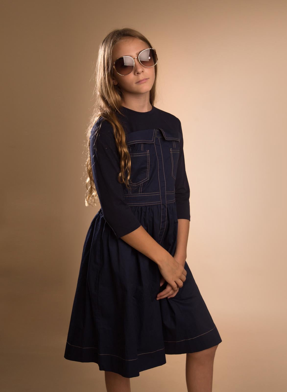 Navy Dress SNK1216