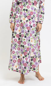 Purply Floral Midi Skirt TNS23254-B