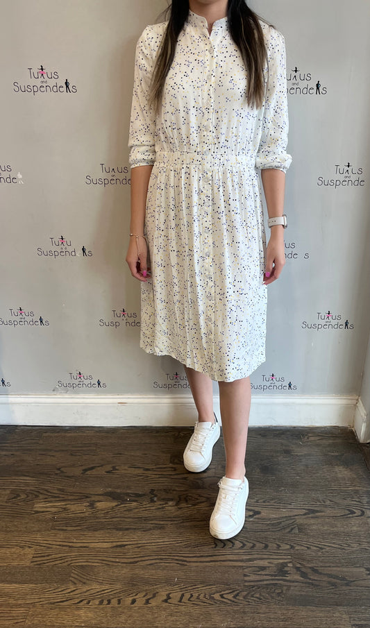 Blue and Yellow Polka Dot Dress SNK4081