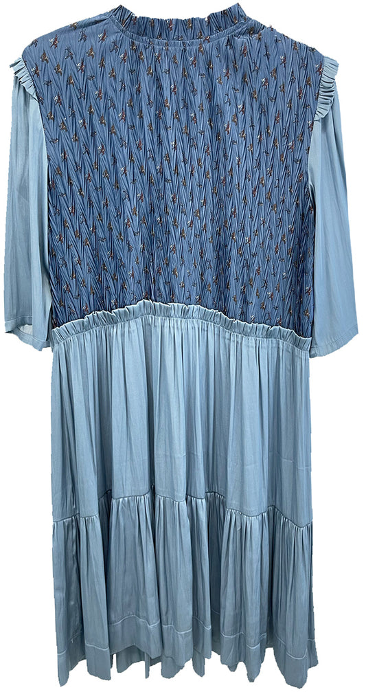 Blue Crinkle Dress D1327