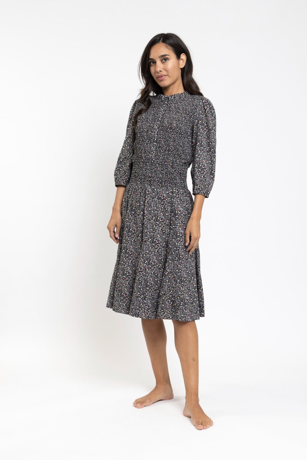 Smocked Floral Skirt TNS23326-A