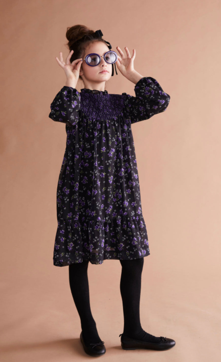 Violet Floral Dress 1256