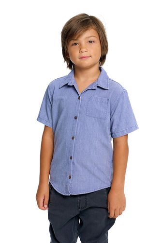 CB1145-NMW-G navy mineral wash heirloom woven shirt