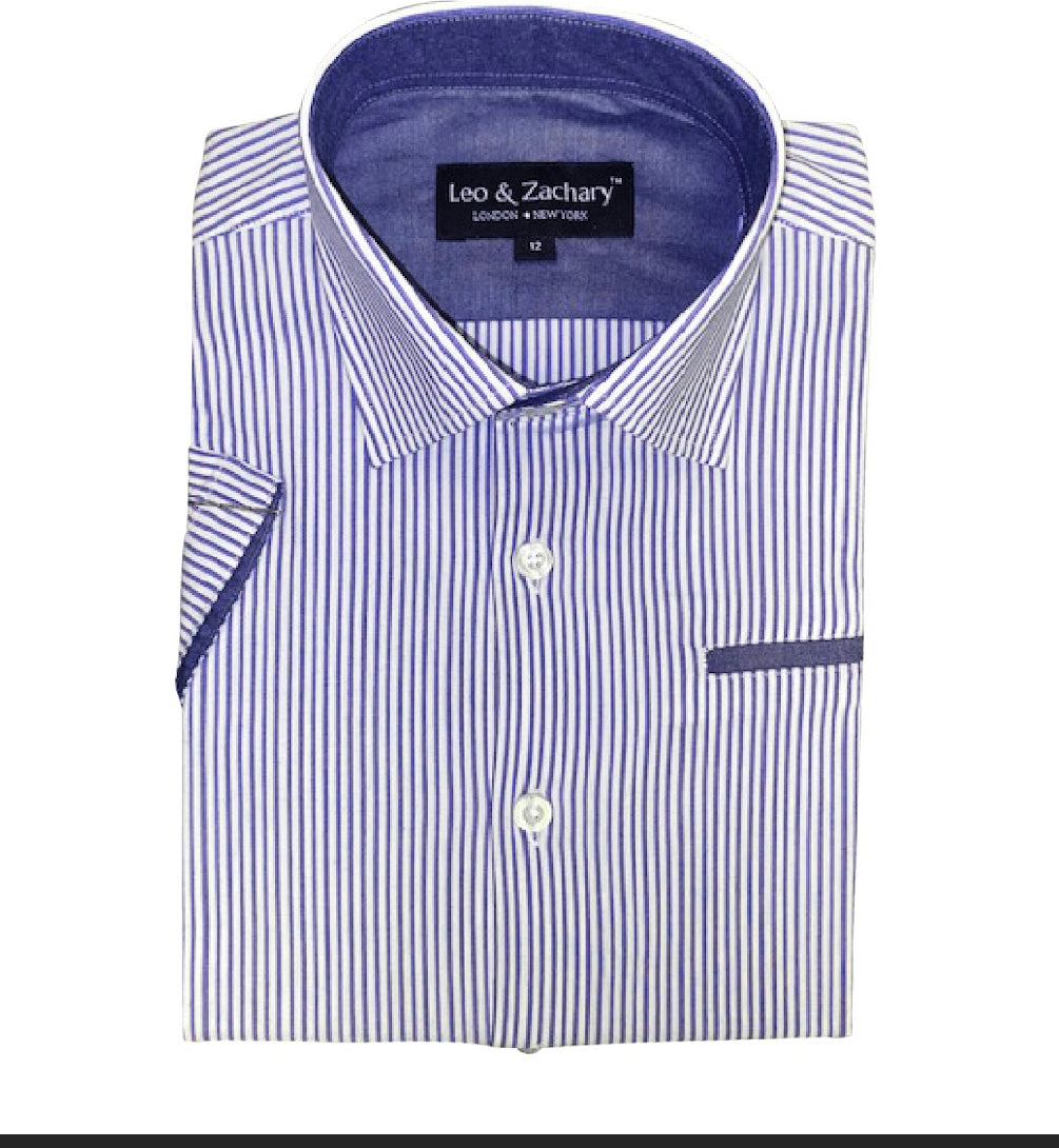 Short Sleeve Dress Shirt 5871 Barth stripes