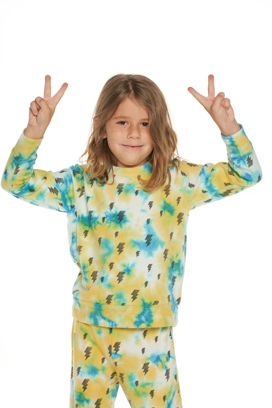 Bliss Knit Tie Dye Bolts Pullover CB1111