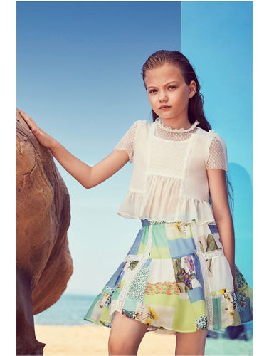 Girls Patchwork Skirt 7255