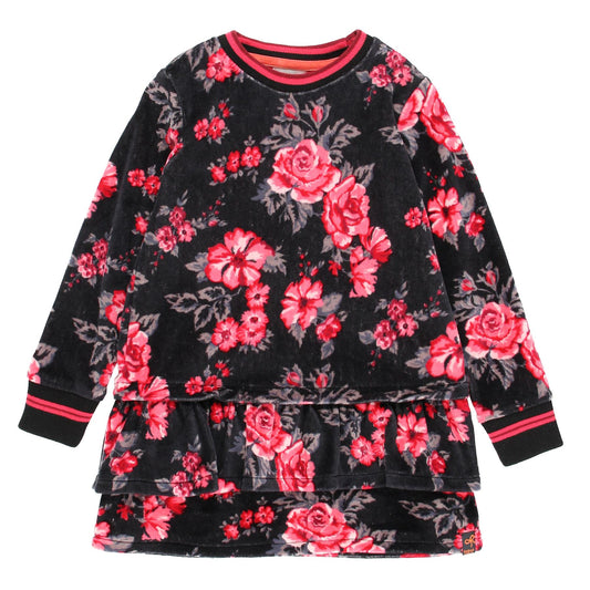 Velour Floral Dress